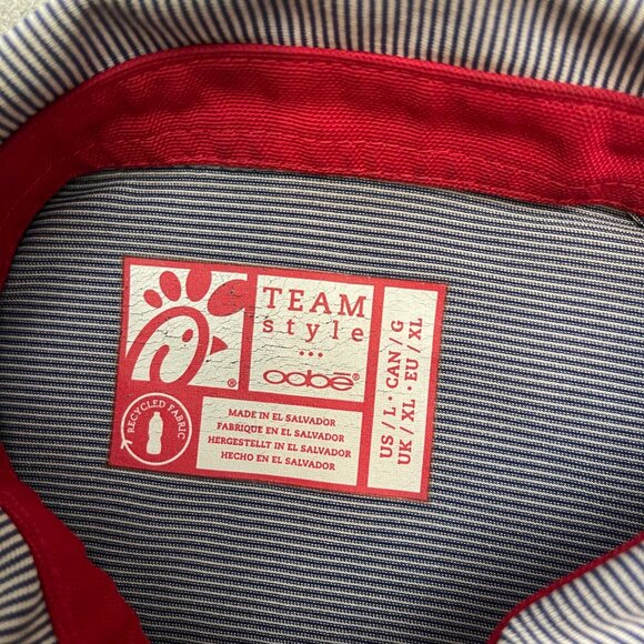 Chick Fil A Polo Shirt Size XL Striped Uniform Employee Team Style - Picture 3 of 11